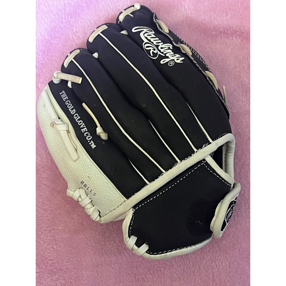 Rawlings Highlight HFP105BW 10.5 Inch Youth Baseball Glove Black White Leather
